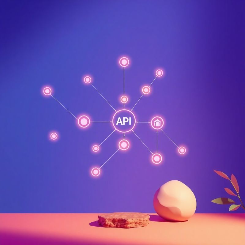 Schema di integrazione API con nodi connessi in un ambiente cloud moderno
